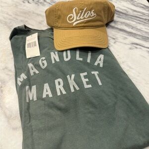 Magnolia Market Silos Green T-Shirt and Silos Tan Cap